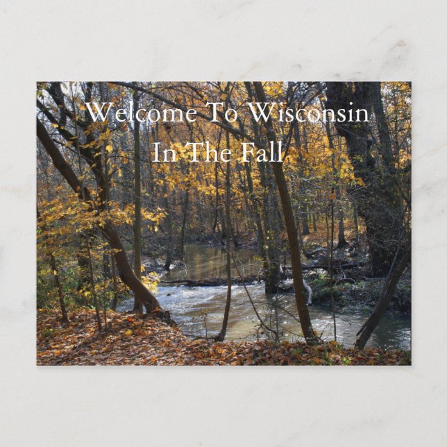 Welcome To Wisconsin In The Fall Postcard (Front)