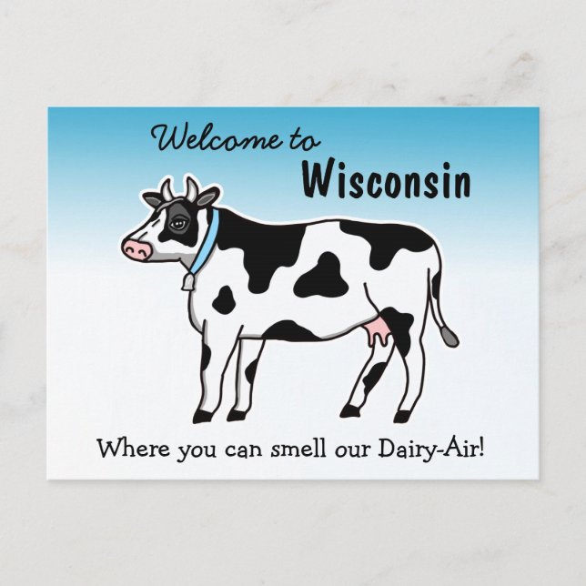 Welcome to Wisconsin where you can smell our Dairy Postcard (Front)