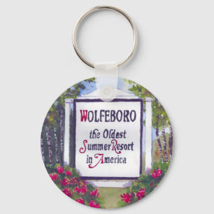 Welcome to Wolfeboro NH Sign Keychain