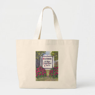 Welcome to Wolfeboro NH Sign Large Tote Bag