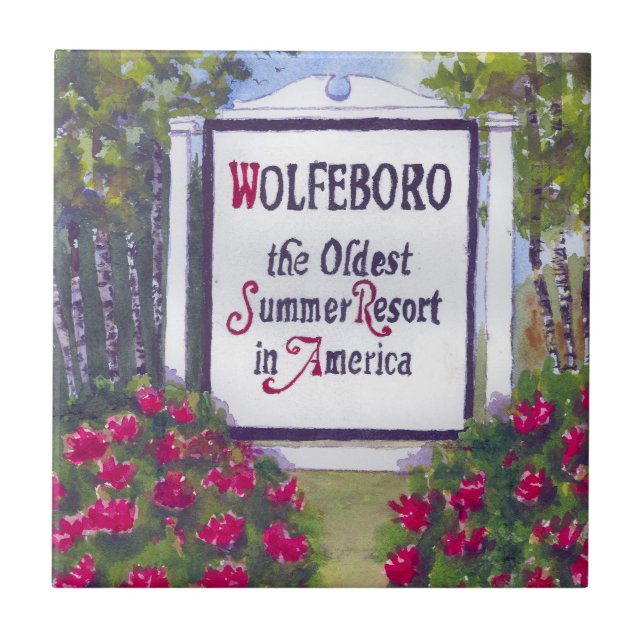 Welcome to Wolfeboro NH Sign Tile (Front)
