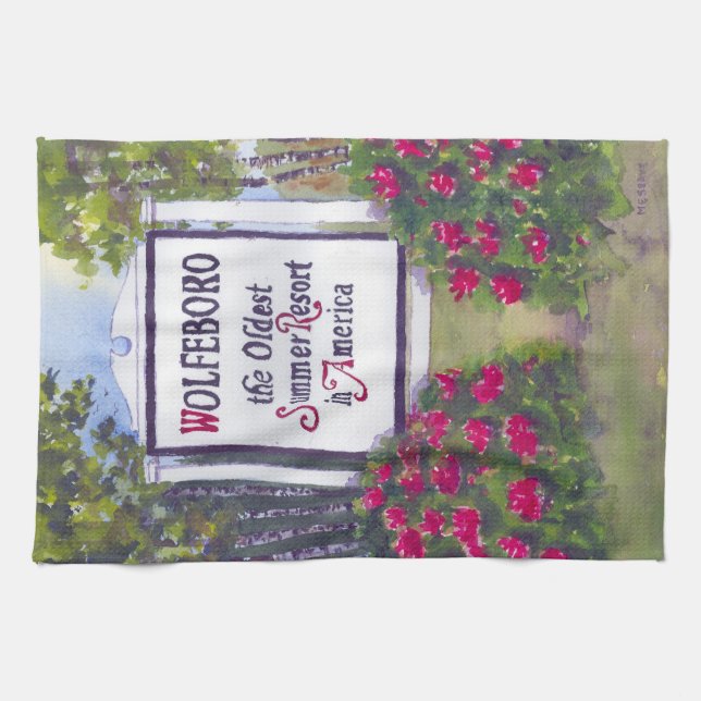 Welcome to Wolfeboro NH Sign Towel (Horizontal)
