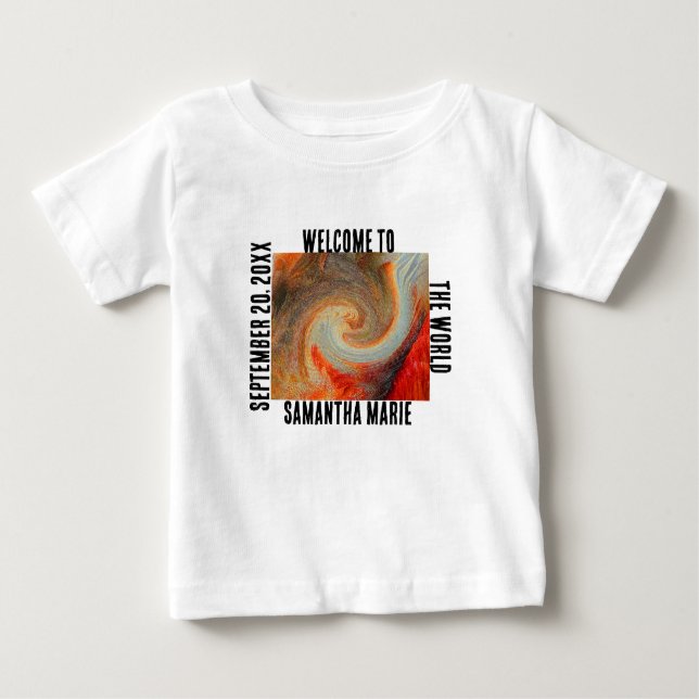 Welcome To World Groovy Sprial Gender Neutral Baby T-Shirt (Front)
