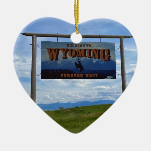 Welcome to Wyoming Ceramic Ornament