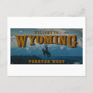 Welcome to Wyoming Sign Postcard