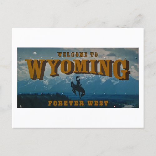 Welcome to Wyoming Sign Postcard