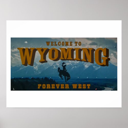 Welcome to Wyoming Sign Postcard