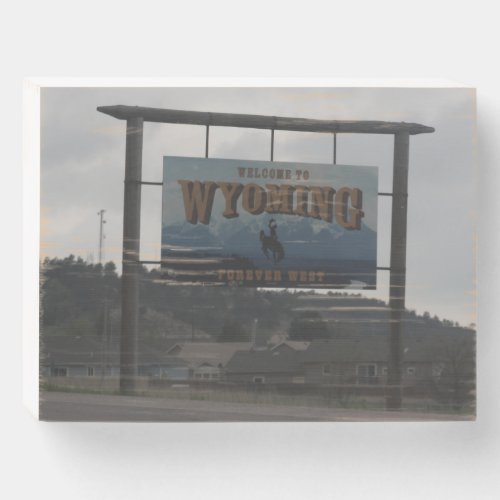 Welcome to Wyoming Wooden Box Sign