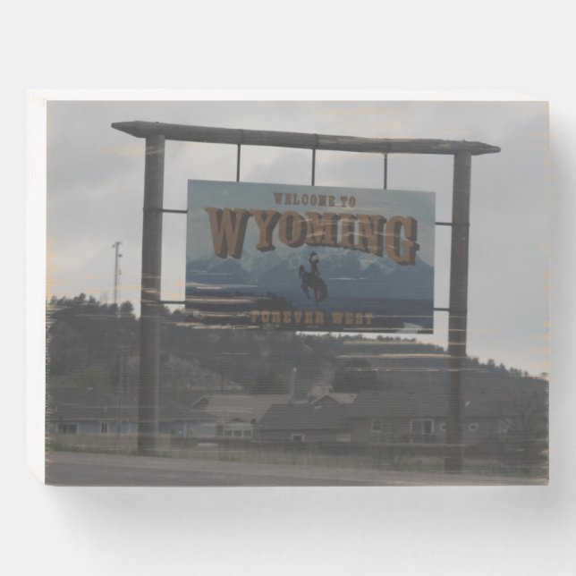 Welcome to Wyoming Wooden Box Sign (Front Horizontal)