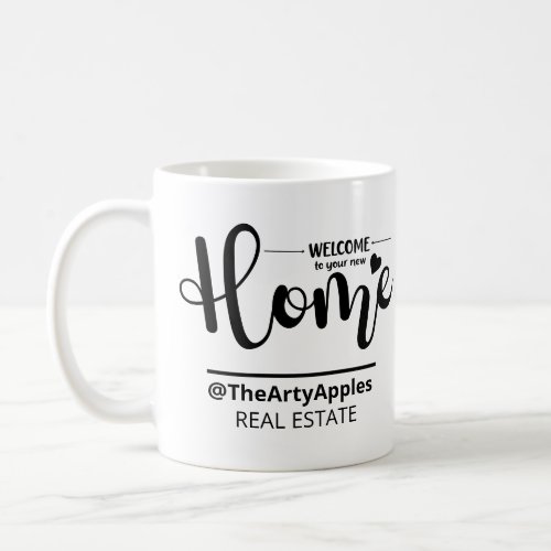 welcome to your new home real estate agent selling coffee mug