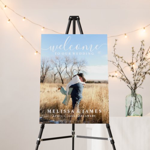 Welcome Top  Names Photo Wedding Sign