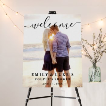 Welcome Top Photo Couple's Shower Wedding Sign by Vineyard at Zazzle