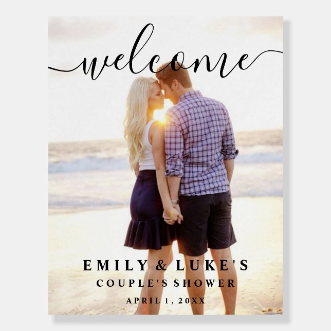 Welcome Top Photo Couple's Shower Wedding Sign (Front)