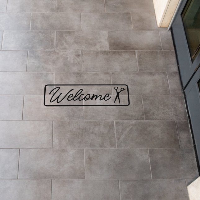 Welcome Transparent Sign for Beauty Salons Floor Decals (Restaurant)