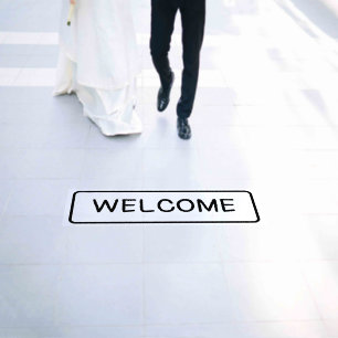 Welcome Transparent Sign for Stores and Businesses Floor Decals
