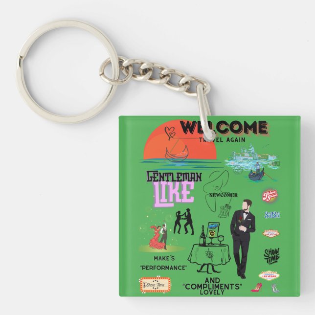 WELCOME TRAVEL AGAIN KEYCHAIN (Front)