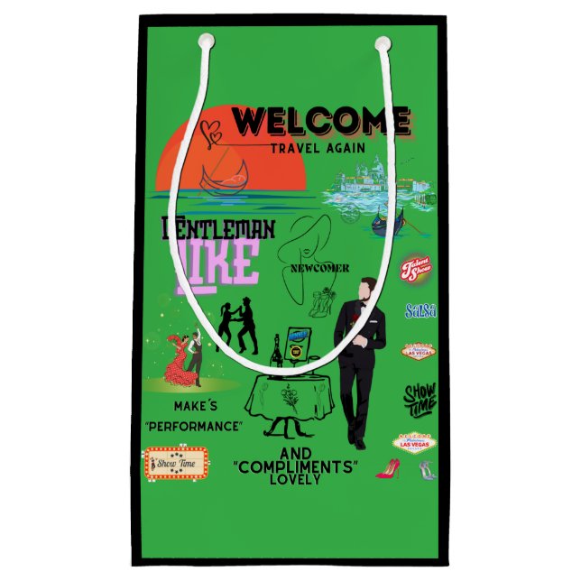 WELCOME TRAVEL AGAIN SMALL GIFT CARDS BAG (Front)