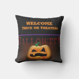 Welcome Trick or Treaters Halloween Outdoor Pillow