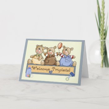 Welcome Triplets Card by RainbowCards at Zazzle