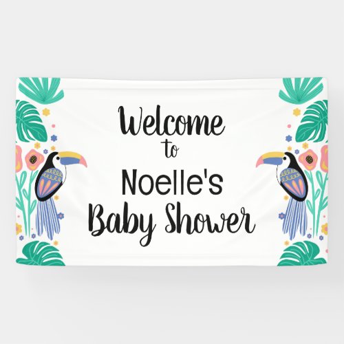 Welcome Tropical Toucan Bird Baby Shower Banner