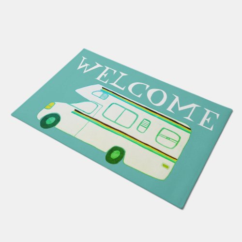 WELCOME Truck Camper Vintage Motorhome Mint Doormat