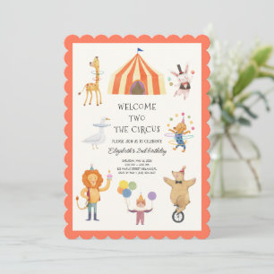 Welcome Two the Circus Baby Shower Invitation