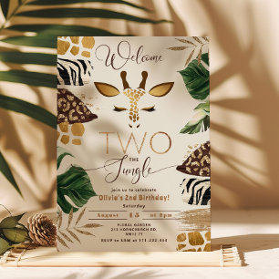 Welcome Two the Jungle 2nd birthday Invitation