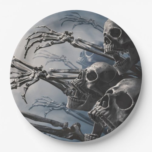 Welcome Undead Zombie Skeleton Scary Spooky Paper  Paper Plates