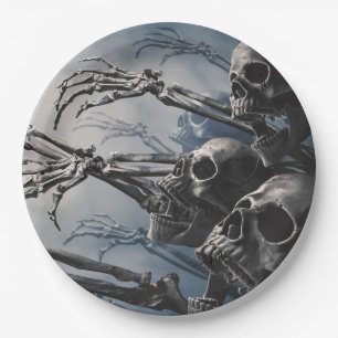 Welcome Undead Zombie Skeleton Scary Spooky Paper  Plates