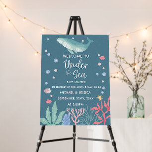 Welcome Under the Sea Ocean Mom Dad Baby Shower Foam Board