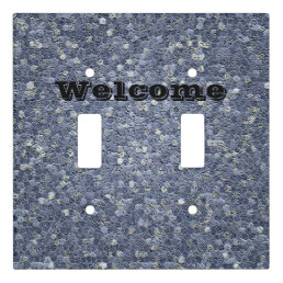 Welcome Unique Blue Mosaic Tile Pattern Abstract Light Switch Cover