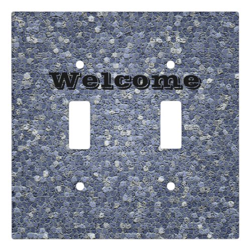 Welcome Unique Blue Mosaic Tile Pattern Abstract Light Switch Cover
