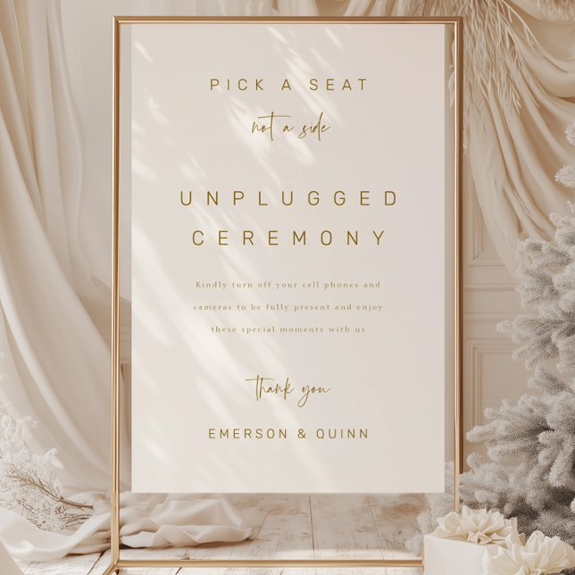 Welcome Unplugged Wedding Minimalist Ceremony Sign (Creator Uploaded)