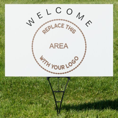 Welcome Visitors Event Company Logo White Sign