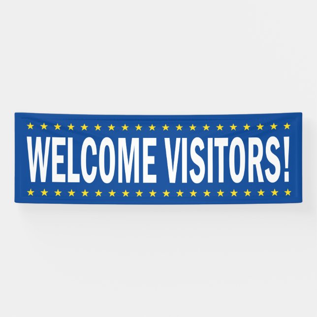 Welcome Visitors with stars Banner (Horizontal)