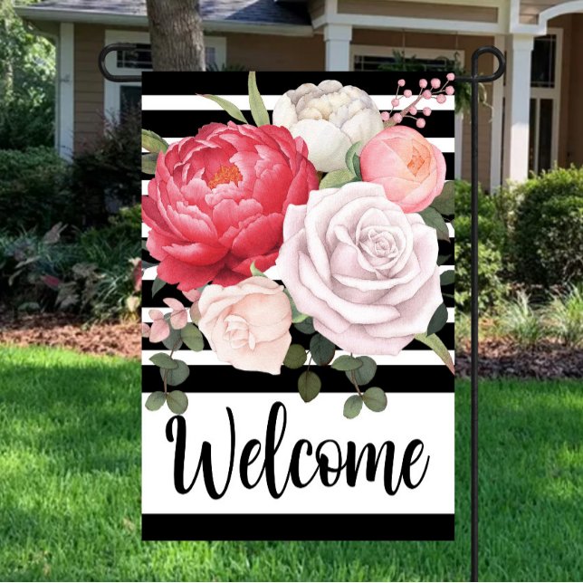 Welcome Watercolor Floral Garden Flag (Creator Uploaded)