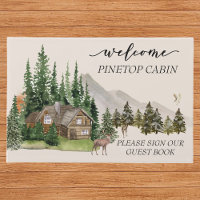 Welcome Watercolor Forest Cabin Home Rental