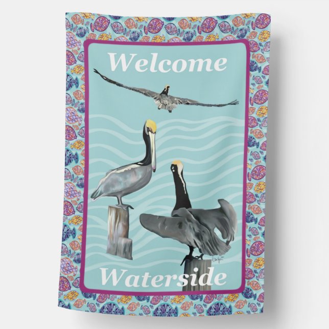Welcome Waterside House Flag, No Pole, (1) House Flag (Front)