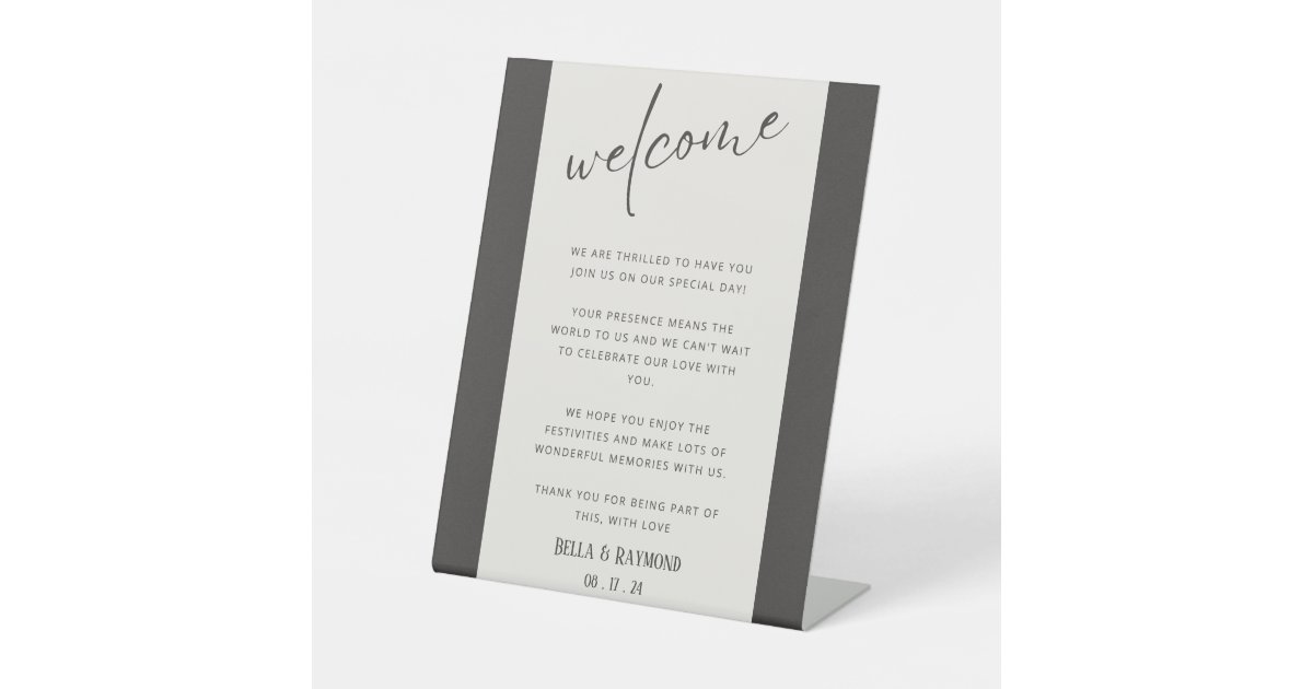 Welcome We are So Thrilled to Have You Custom Ped Pedestal Sign | Zazzle