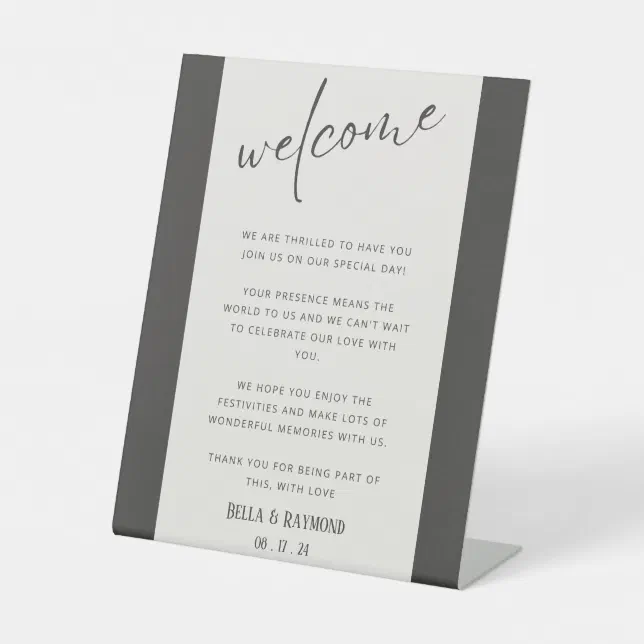 Welcome We are So Thrilled to Have You Custom Ped Pedestal Sign | Zazzle