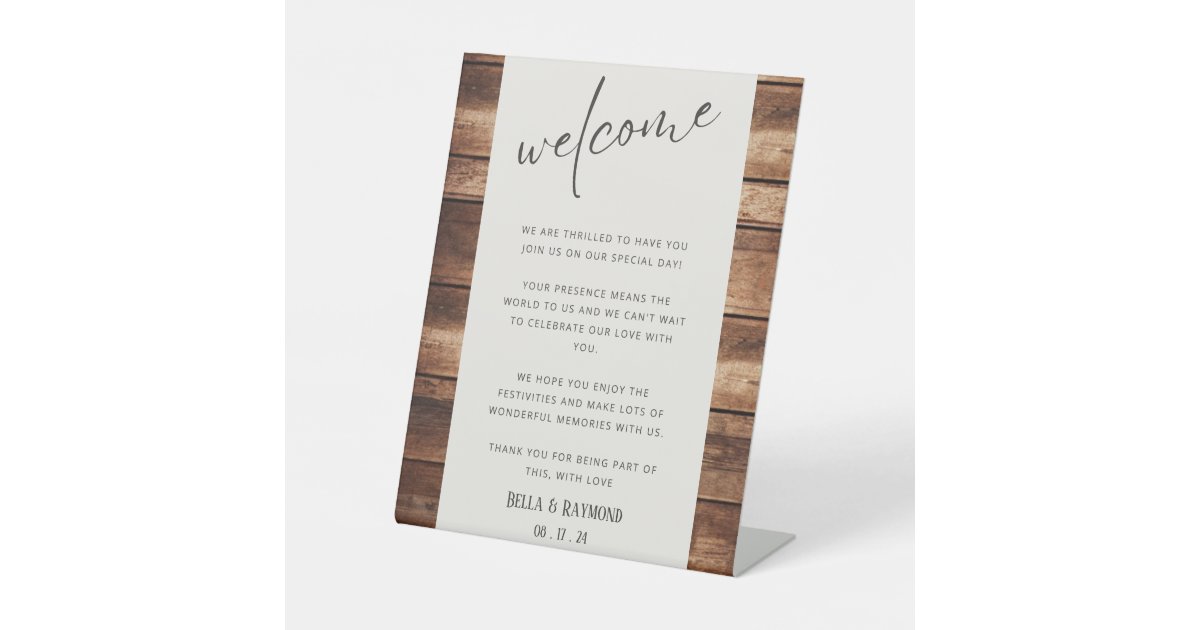 Welcome We are So Thrilled to Have You Custom Pedestal Sign | Zazzle