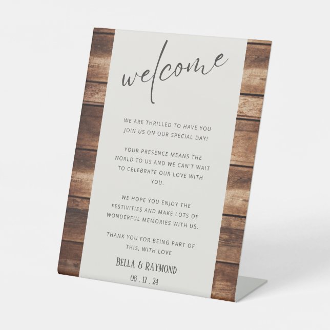 Welcome We are So Thrilled to Have You Custom  Pedestal Sign (Front)