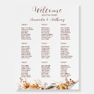 Welcome Wedding Autumn Seating Chart Foam Board