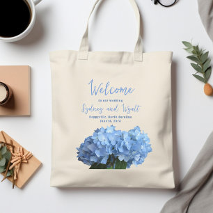 Welcome Wedding Bags Light Blue Hydrangeas