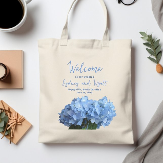 Welcome Wedding Bags Light Blue Hydrangeas (Creator Uploaded)