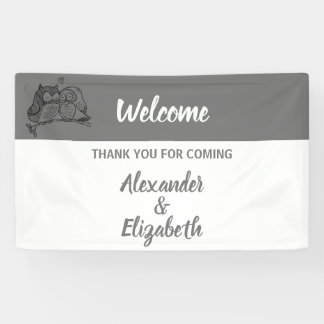 Welcome Wedding Banner Owls Love