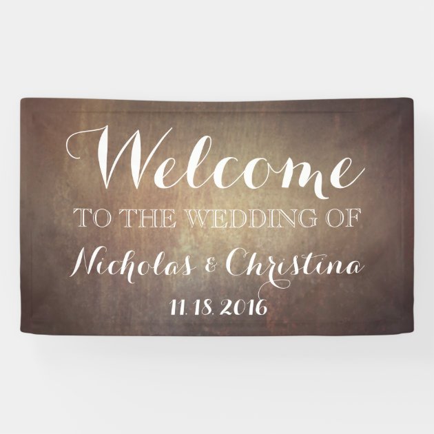 Welcome Wedding Banner Rustic Gold