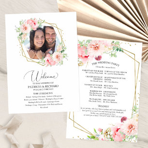 Welcome Wedding Ceremony Program Blush Floral