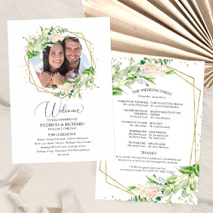 Welcome Wedding Ceremony Program Greenery