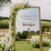 Welcome Wedding Mirror Decal Selfie Handwritten